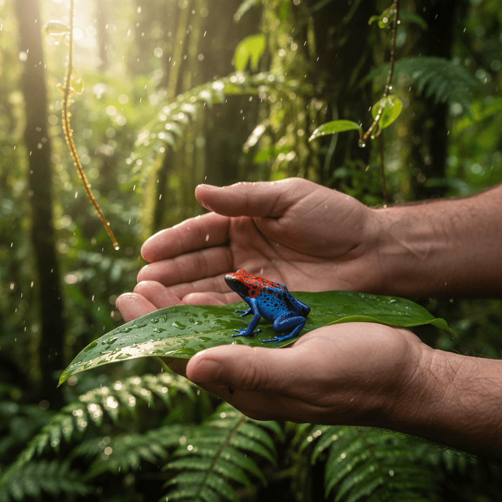 Guía naturalista y turista observando vida silvestre en La Fortuna