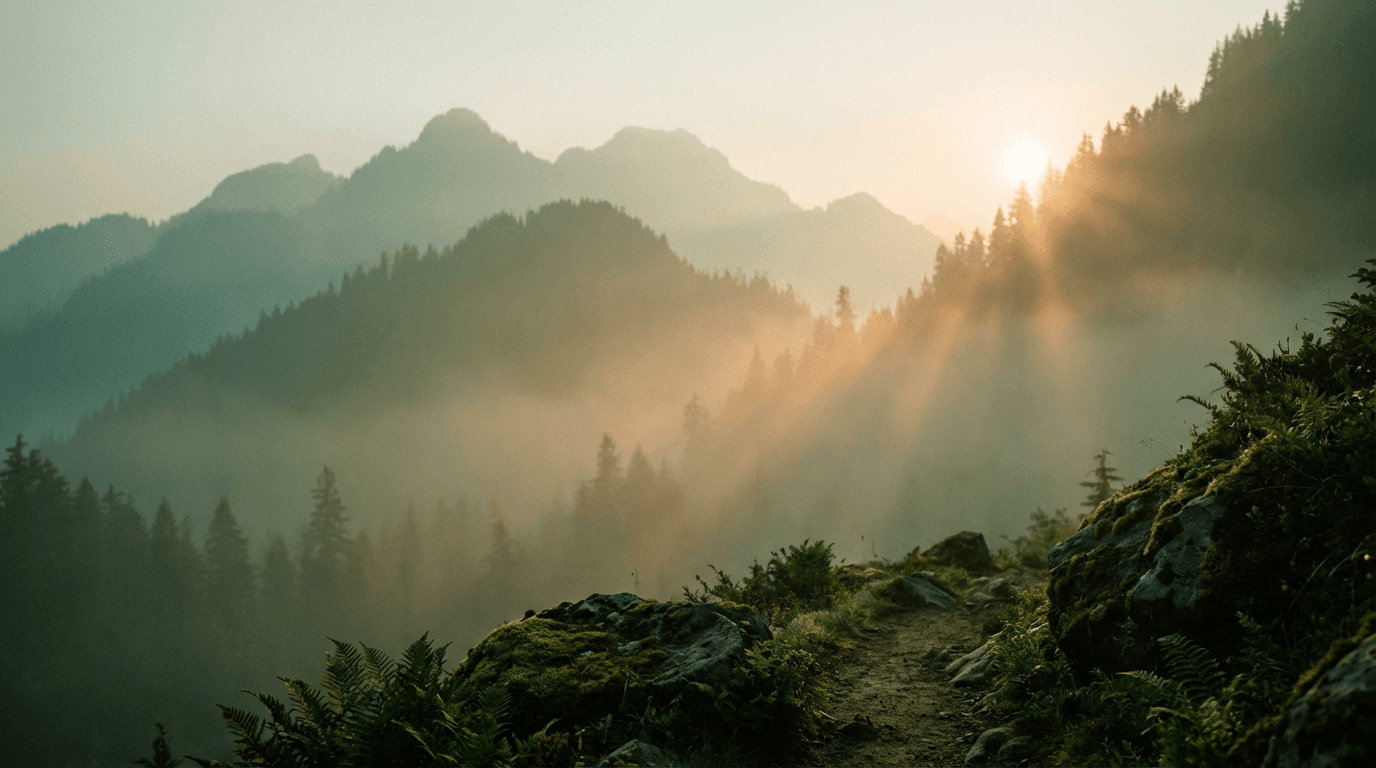 Exuberante paisaje montañoso de La Fortuna con bosque tropical y cielo despejado